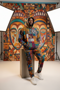 Ankara Patchwork Hoodie editorial fashion photo